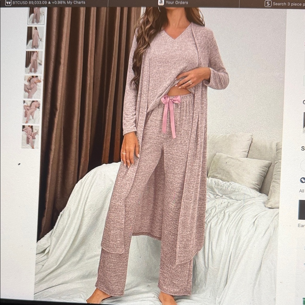 SHEIN Pink Lounge Pajama Set 3 pc